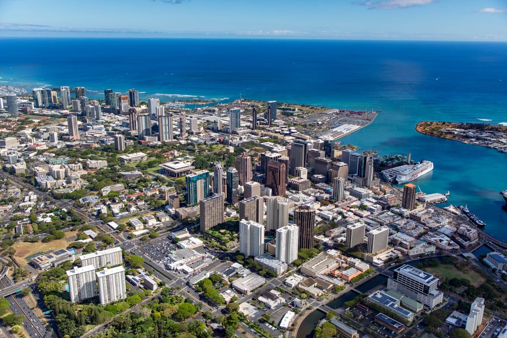 Aerial view of Honolulu, Oahu, Hawaii