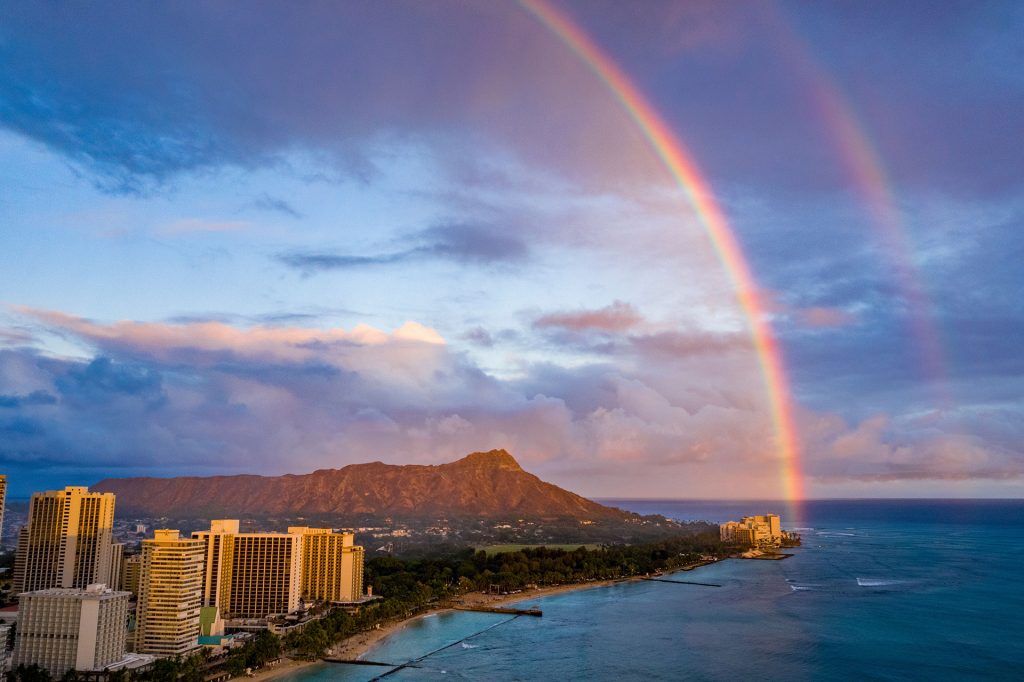 Rainbow over Diamond Head, Oahu