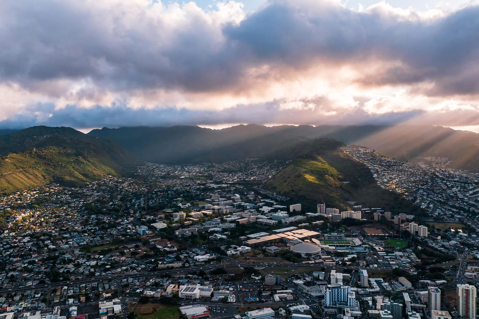 Honolulu, Oahu, Hawaii Real Estate Aerial Shot