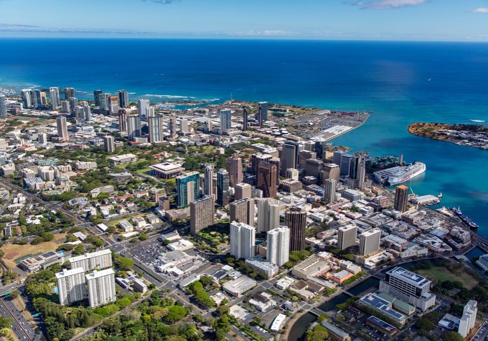 Aerial view of Honolulu, Oahu, Hawaii